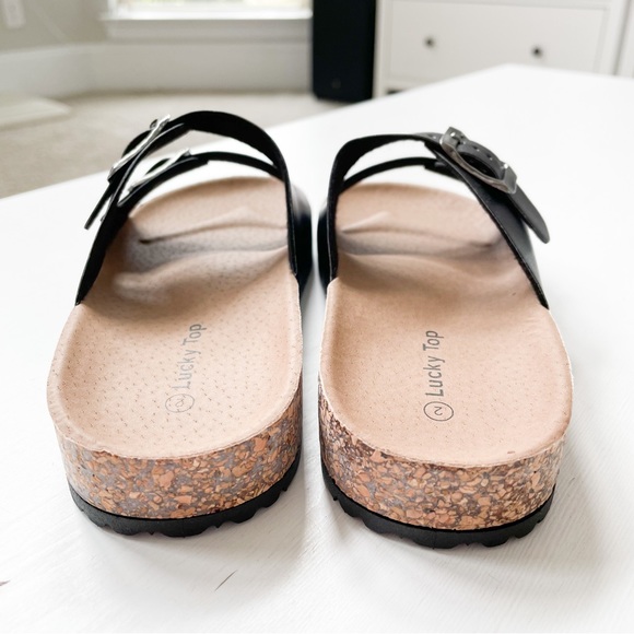 Lucky Top Black Slide Sandals Mars-1k - Picture 3 of 6